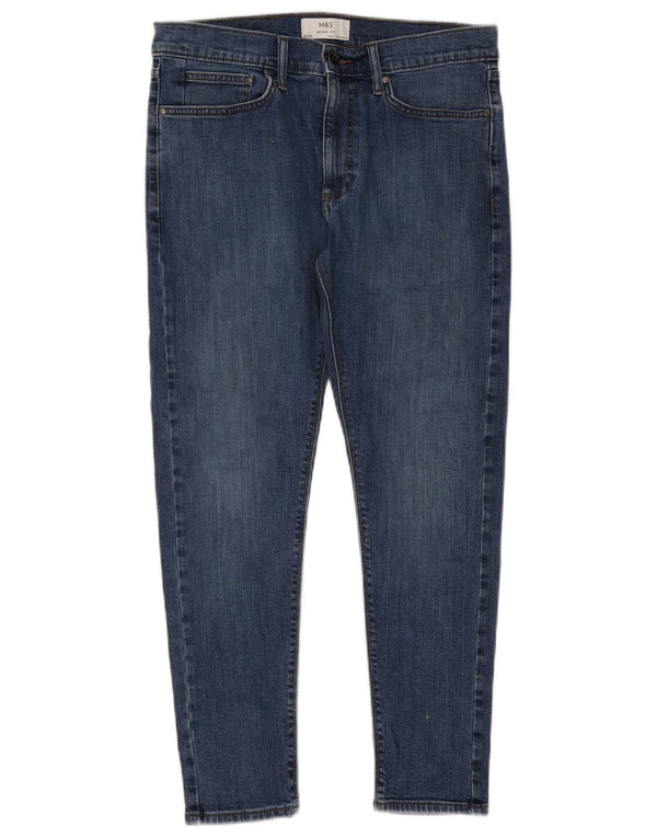 Blugi skinny pentru bărbați Marks & Spencer W32 L29 Bumbac albastru