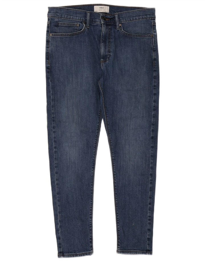Blugi skinny pentru bărbați Marks & Spencer W32 L29 Bumbac albastru