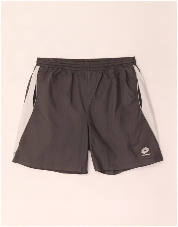 Pantaloni scurți sport pentru bărbați Lotto UK 42/44 XL Gri poliester color bloc