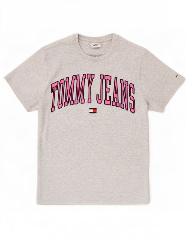 Tricou grafic Tommy Hilfiger pentru femei Top UK 10 Small Grey Bumbac