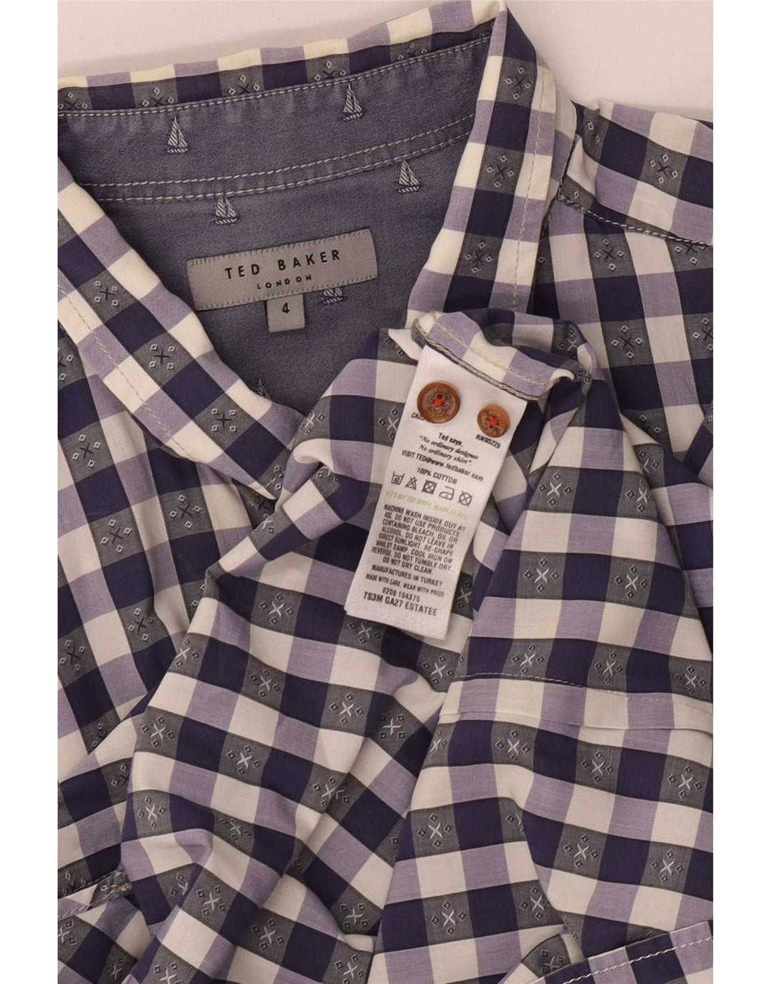 Cămașă pentru bărbați Ted Baker, mărime 4, mare, mov, din bumbac