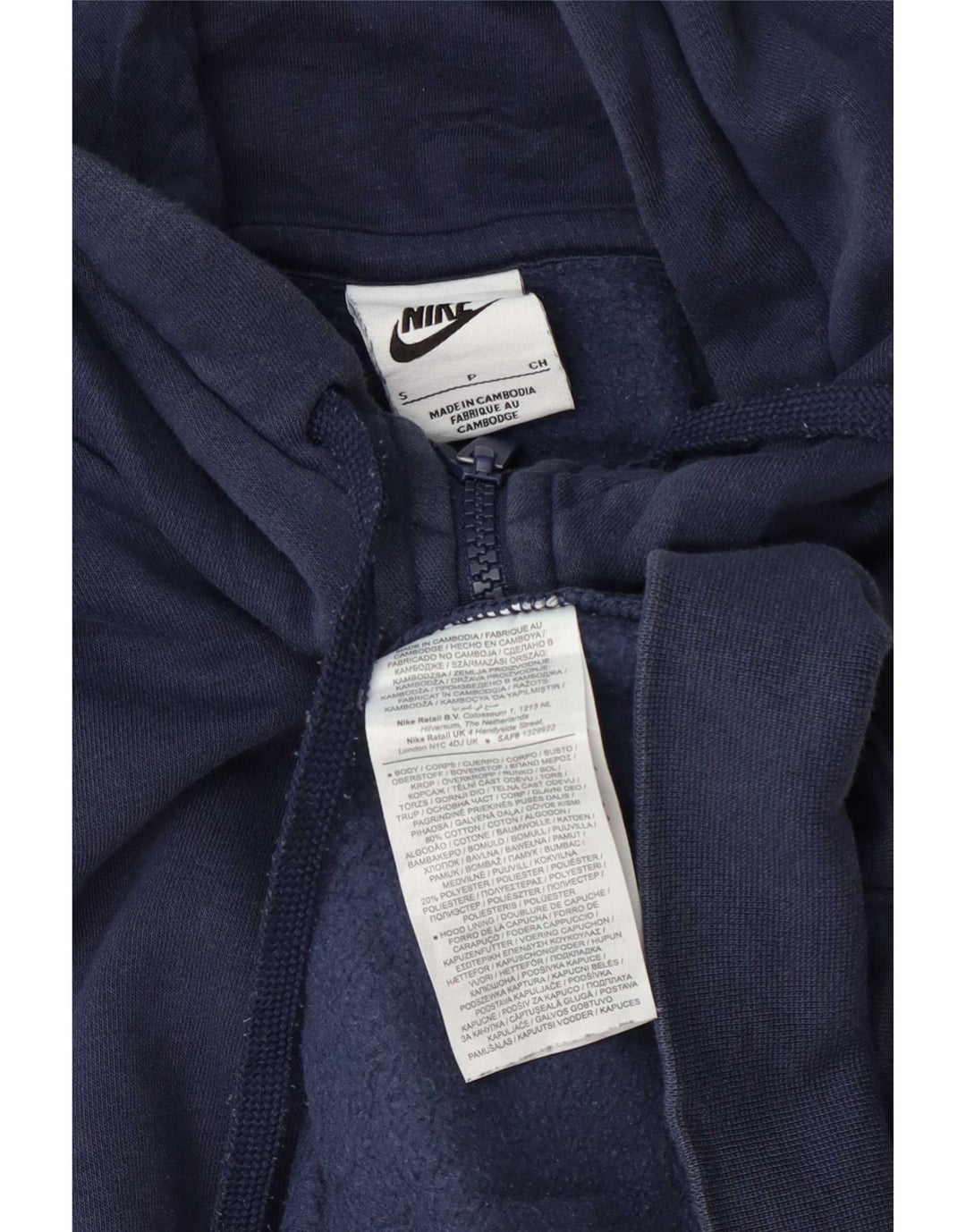Pulover Nike pentru bărbați, cu fermoar, bumbac, albastru mic