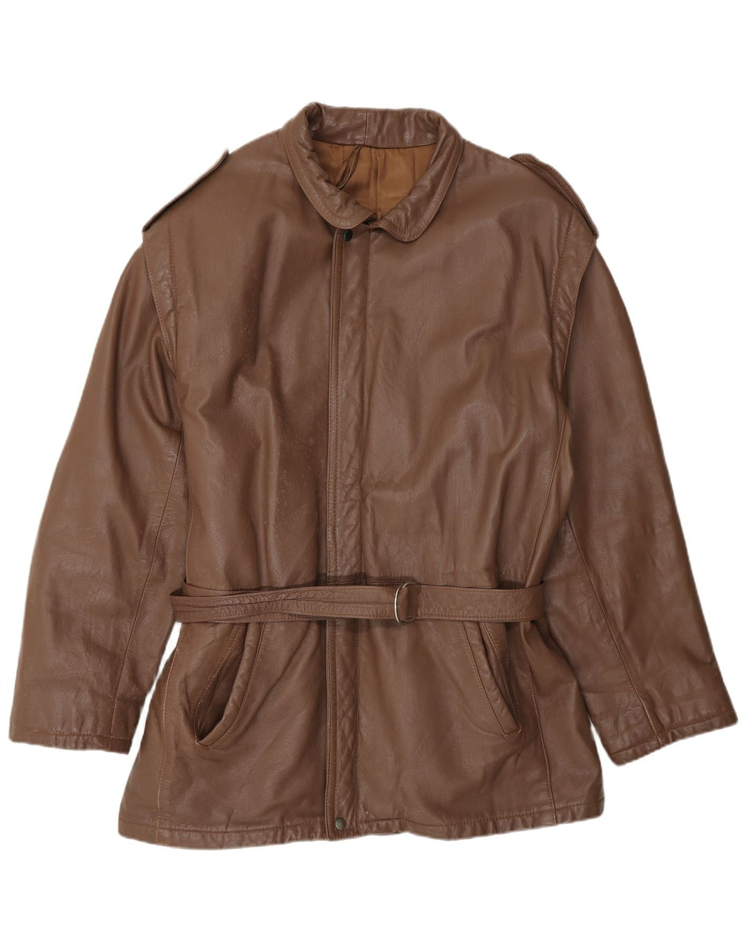 Jachetă militară din piele vintage pentru bărbați IT 52 XL maro