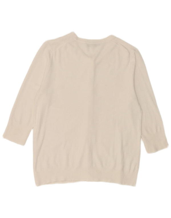 Pulover cardigan Zara pentru femei cu mâneci 3/4 UK 18 XL Alb