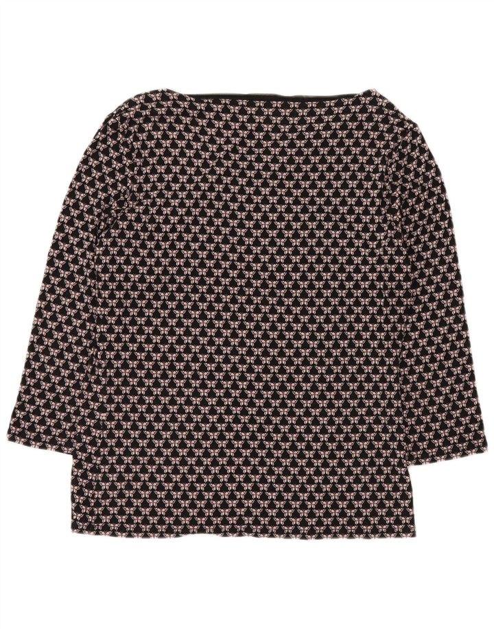 Max Mara Top de weekend pentru femei cu mânecă lungă UK 16 mare negru geometric