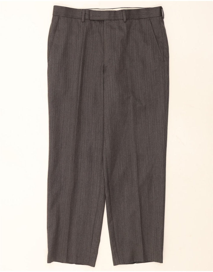 Marks & Spencer Pantaloni de costum pentru bărbați L34 L29 Lână gri