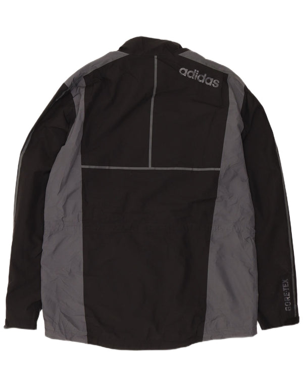 Jachetă Windbreaker cu grafică ADIDAS pentru bărbați UK 42 XL Negru Colorblock