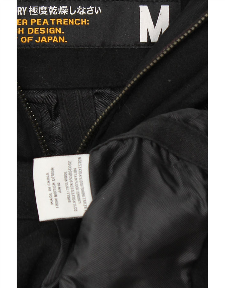 Jachetă parka cu glugă grafică Superdry pentru bărbați UK 38 Lână neagră medie