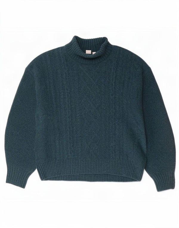 Pulover pentru femei Gap, supradimensionat, cu gât rulat, UK 16, mare, verde, acrilic