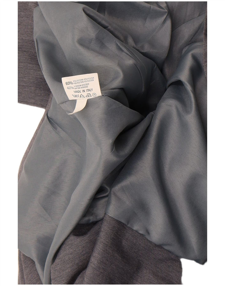 Jachetă Blazer Vintage pentru femei la dublu piept UK 12 Poliester gri mediu
