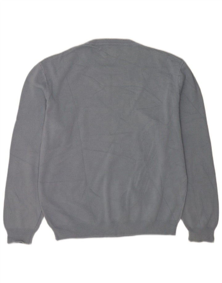 Pulover pentru bărbați Zara, cu gât crew, XL, bumbac gri