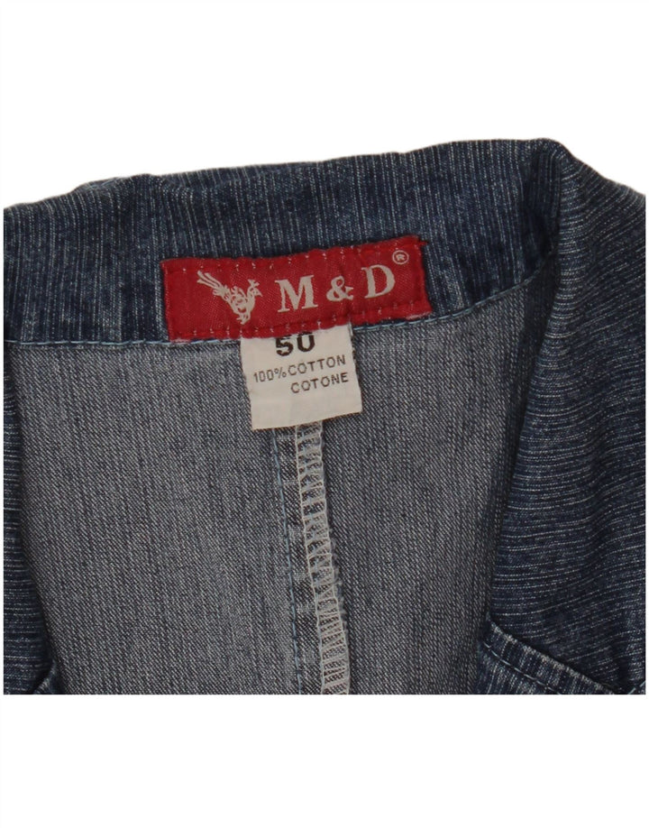 Jachetă vintage pentru femei din bluz cu 2 nasturi IT 50 XL bumbac albastru