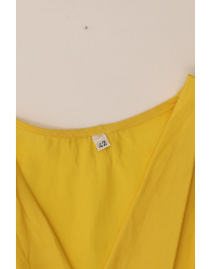 VINTAGE Womens Wrap Dress IT 42 Medium Yellow Vintage Vintage and Second-Hand Vintage from Messina Hembry 