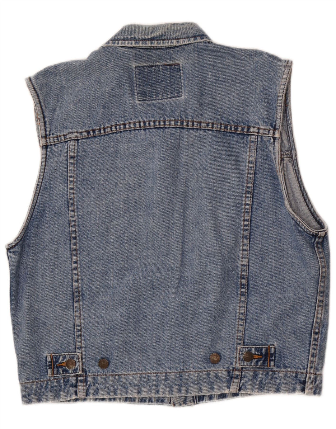 Gilet bărbați James Dillon din denim UK 36 mic, albastru, bumbac