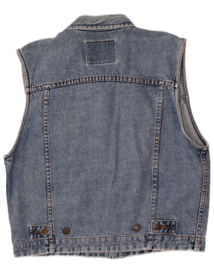 Gilet bărbați James Dillon din denim UK 36 mic, albastru, bumbac