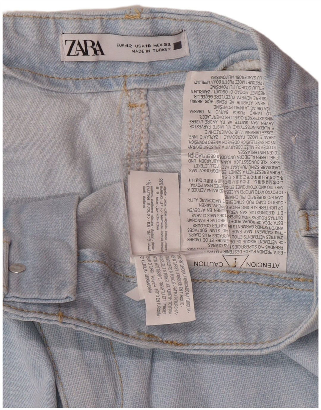 Blugi de damă Zara cu talie înaltă cu picioare largi EU 42 Large W32 L26 Blue Classic