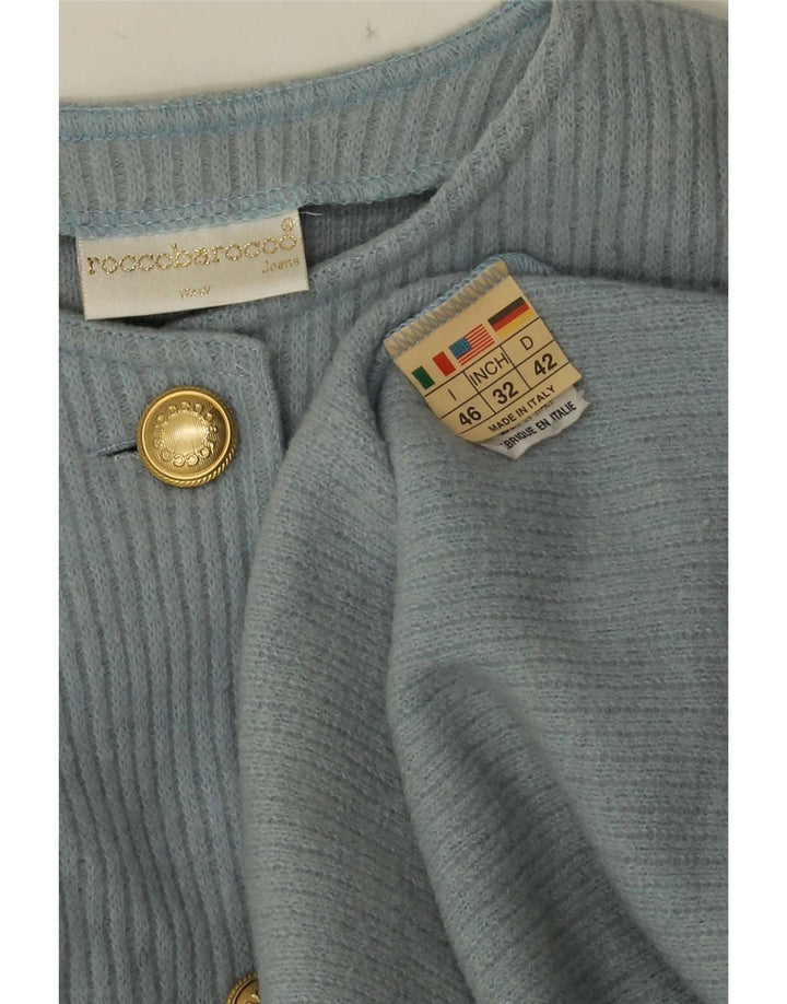 Pulover cardigan asimetric pentru femei Roccobarocco IT 46 Large Blue