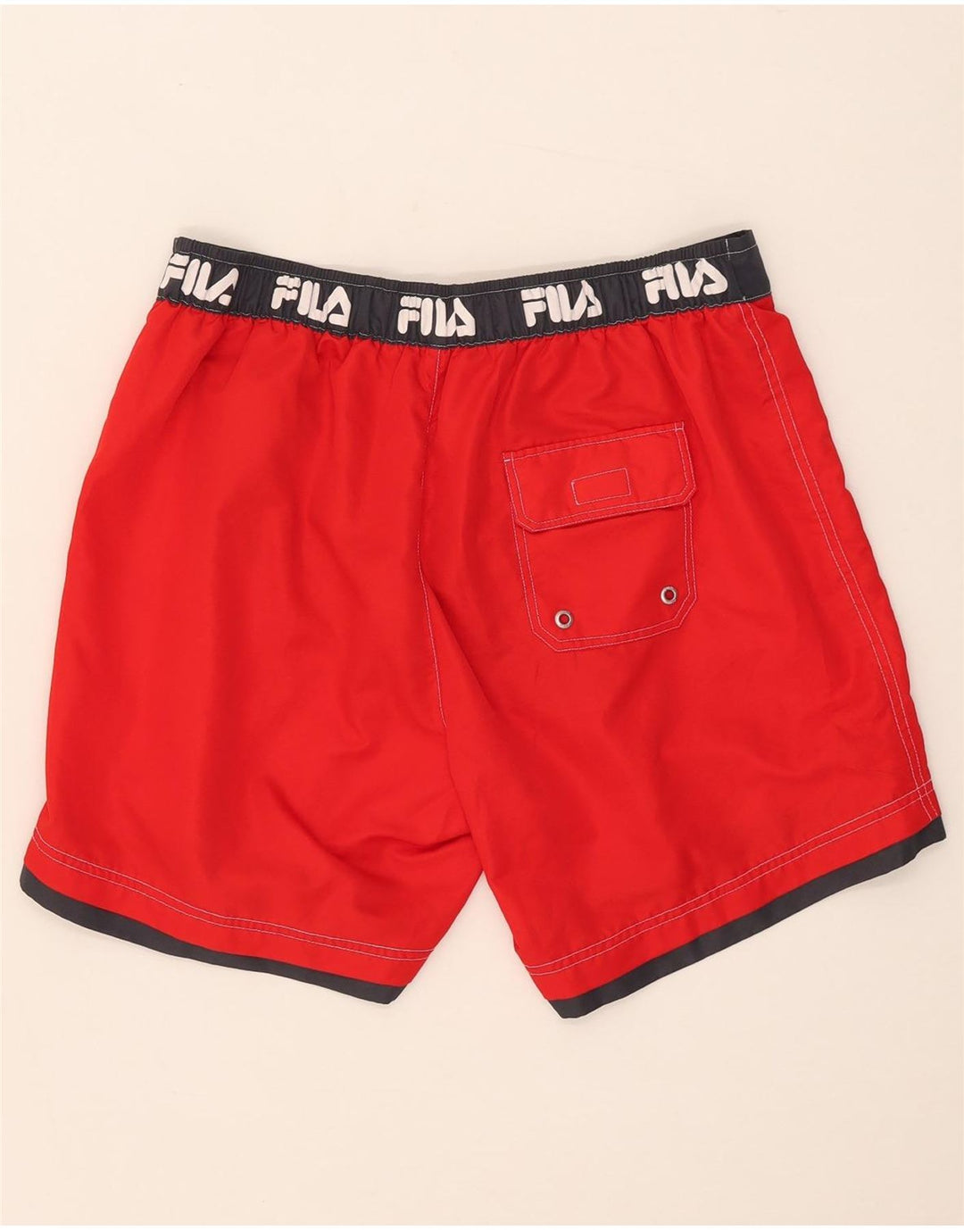Pantaloni scurți de înot cu grafică FILA pentru bărbați, roșii mari, blocuri de culoare