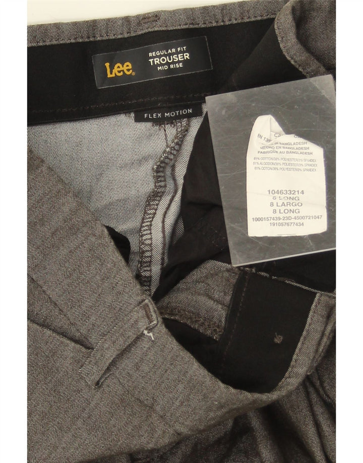 LEE Womens Long Mid Rise Casual Trousers US 8 Medium W30 L33 Grey Vintage Lee and Second-Hand Lee from Messina Hembry 