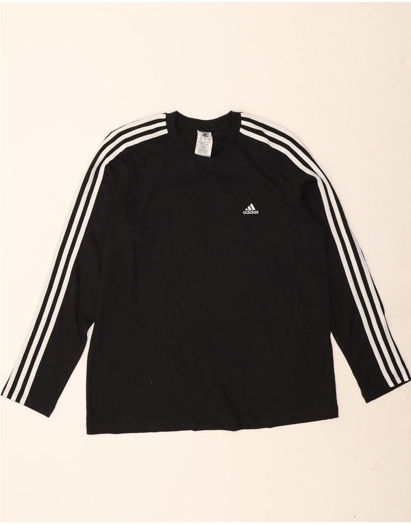 Top pentru femei Adidas cu mânecă lungă UK 20/22 XL bumbac negru