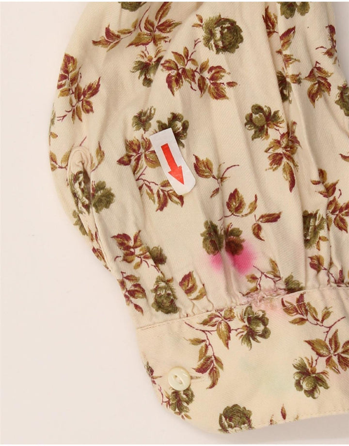 Cămașă Benetton pentru femei UK 14 Medium Beige Floral Viscose