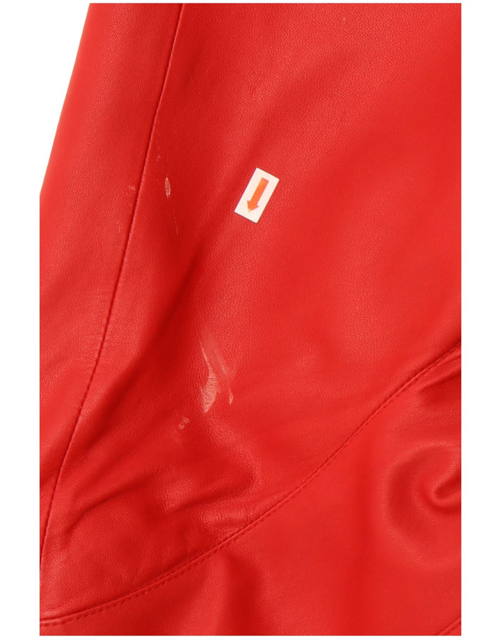 Jachetă de piele vintage pentru femei UK 16, piele roșie mare