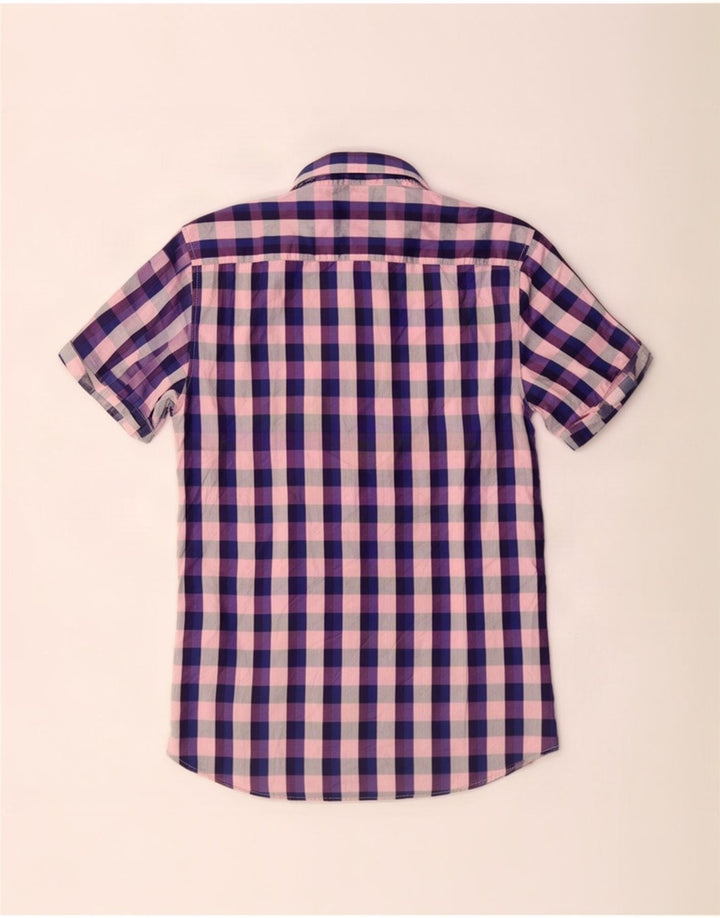 Cămașă cu mânecă scurtă pentru bărbați Ted Baker, mărimea 3, bumbac cu carouri, multicoloră, medie