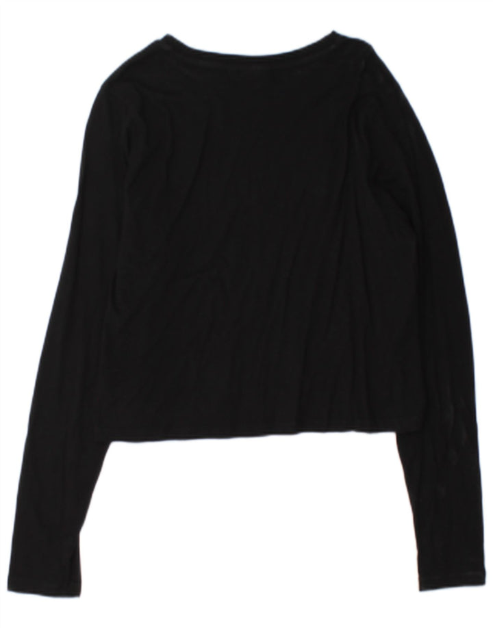 Top Crop Graphic Femei Fila cu mânecă lungă UK 14 Large Black