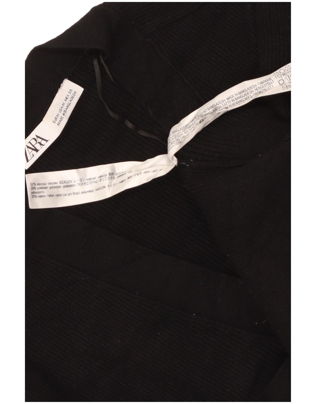 Pulover ZARA pentru femei Crop Cardigan UK 14 Medium Black Viscose