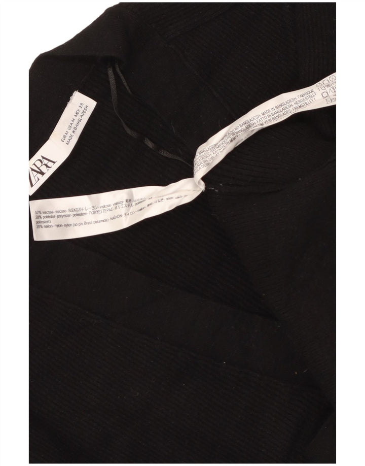 Pulover ZARA pentru femei Crop Cardigan UK 14 Medium Black Viscose
