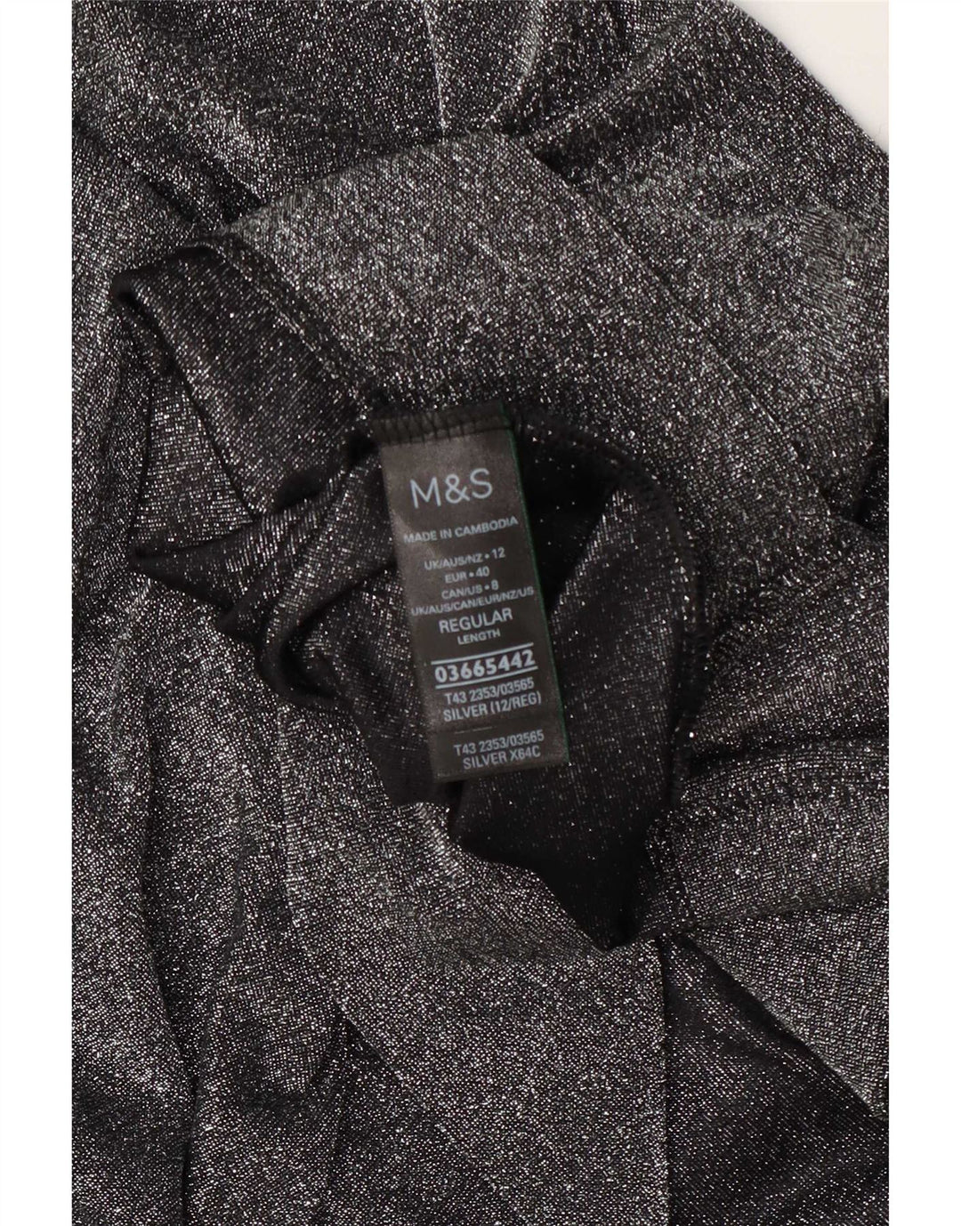 Marks & Spencer Top supradimensionat pentru femei cu mâneci 3/4 UK 12 Medium argintiu cu pete