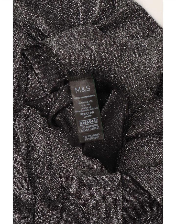 Marks & Spencer Top supradimensionat pentru femei cu mâneci 3/4 UK 12 Medium argintiu cu pete