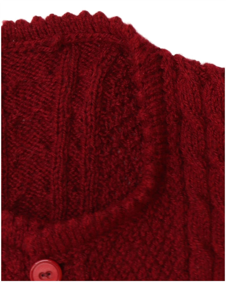 Pulover cardigan pentru femei VINTAGE UK 14 Lung Burgundy