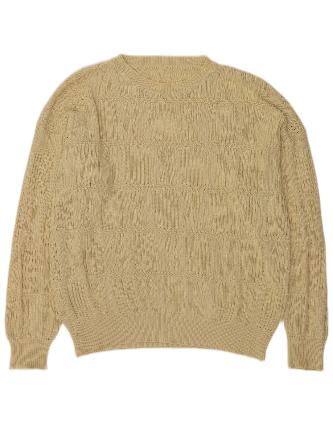 Pulover vintage pentru bărbați cu gâtul turnat, XL, galben