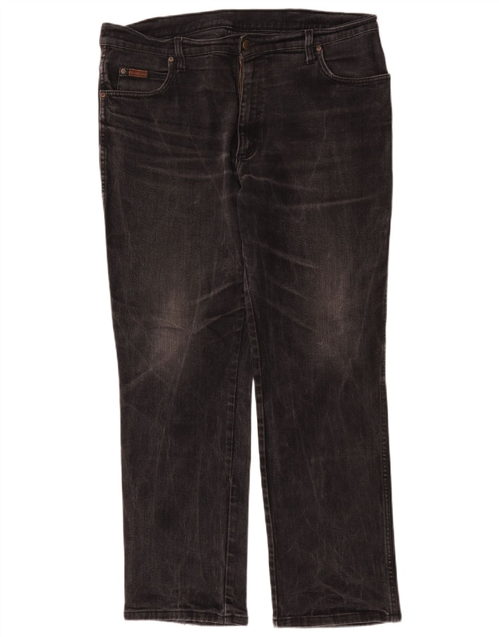 Blugi drepte stretch pentru bărbați Wrangler Texas W38 L32 bumbac negru