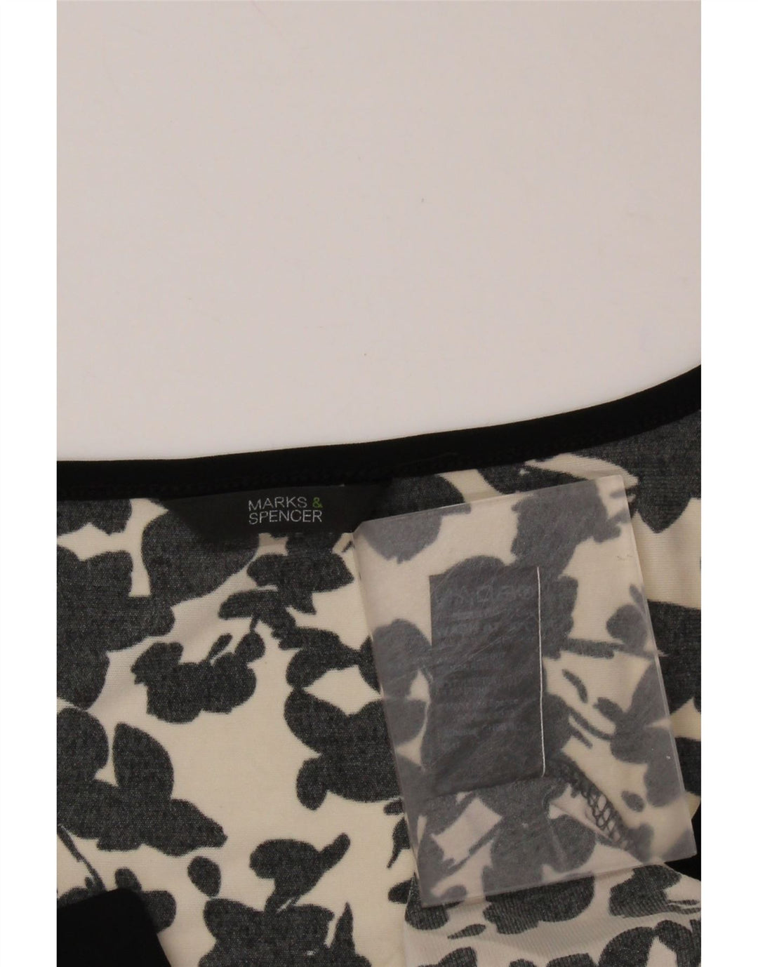 MARKS & SPENCER Bluză de damă Top UK 16 Mare Poliester Floral Negru