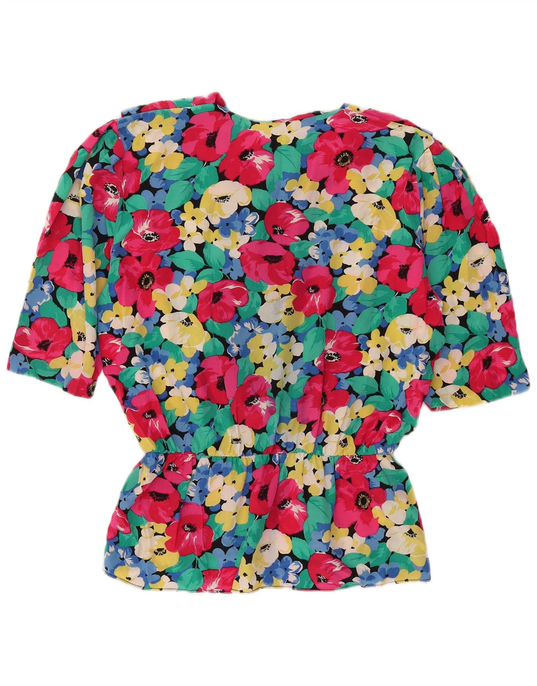 Bluză Vintage Femei cu mâneci 3/4 Top IT 46 Mare Multicolor Floral