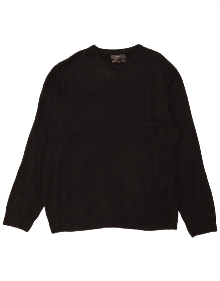 Pulover pentru bărbați Marks & Spencer, cu gât crew, 2XL, acrilic negru