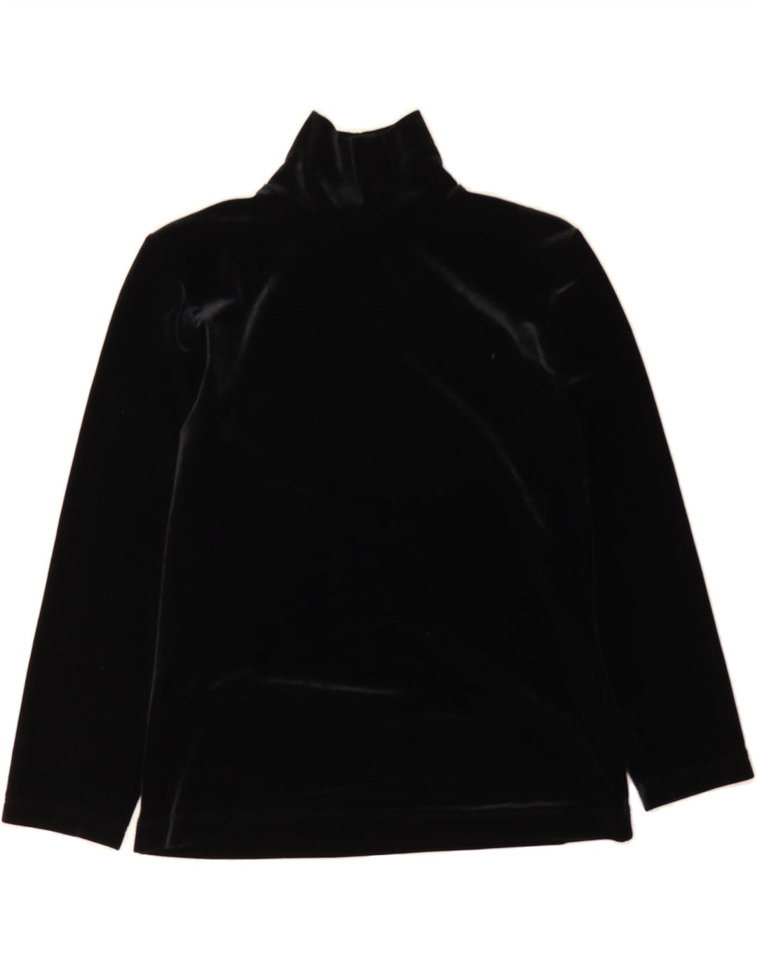 LANDS END Womens Velvet Top 3/4 Sleeve UK 6/8 Small Black Polyester Vintage Lands End and Second-Hand Lands End from Messina Hembry 