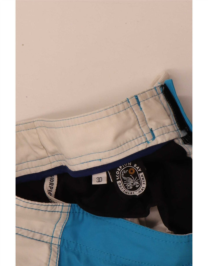 Pantaloni scurți de înot cu grafică pentru bărbați Scorpion Bay, poliester color block, albastru mediu