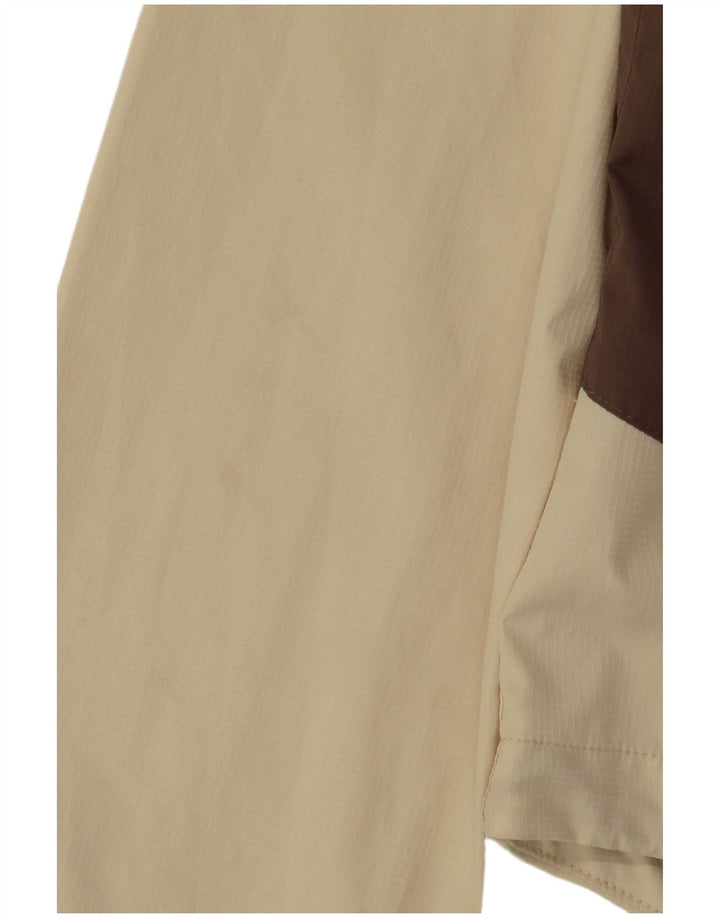 JACK WOLFSKIN Jachetă de ploaie supradimensionată pentru femei UK 10 Small Beige Colorblock