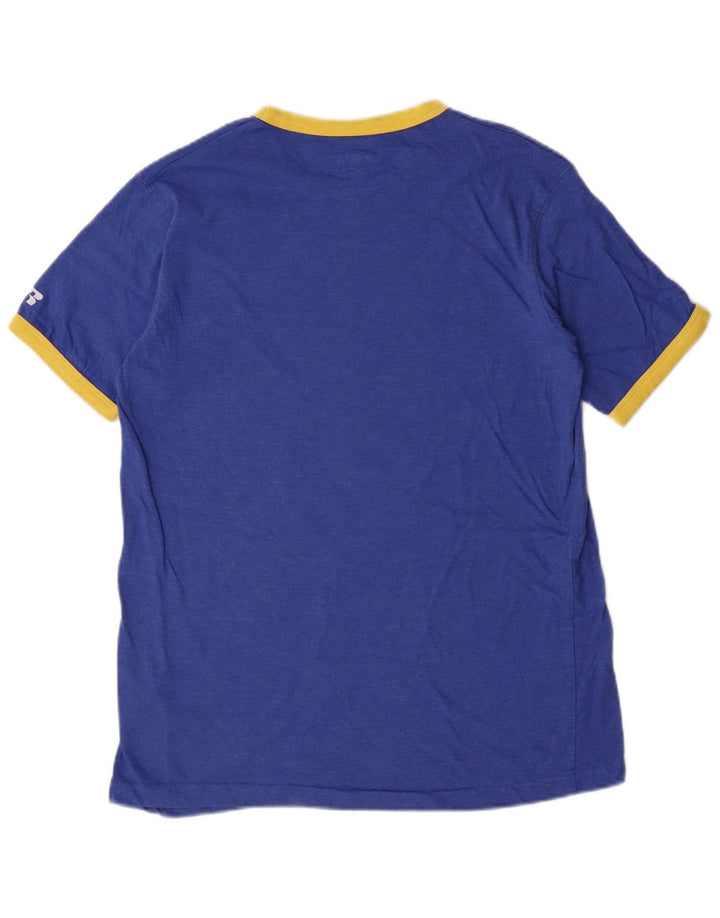 Tricou grafic Russell Athletic pentru bărbați Top din bumbac albastru mediu