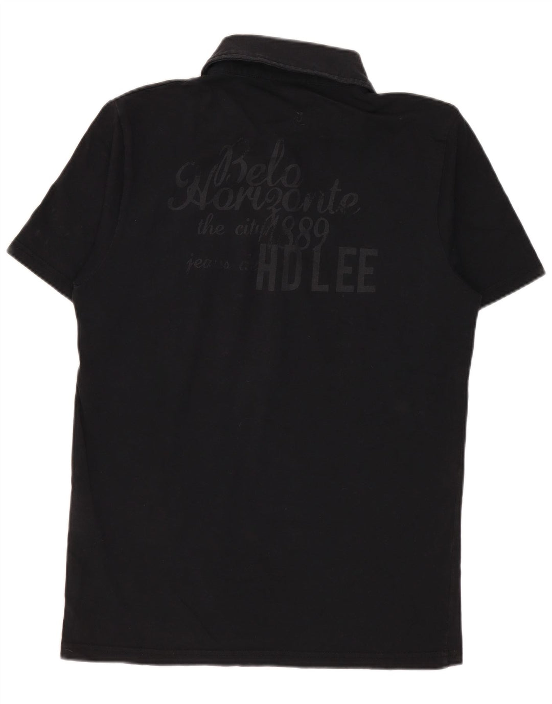 Tricou polo cu grafic Lee pentru femei UK 10, bumbac negru mic