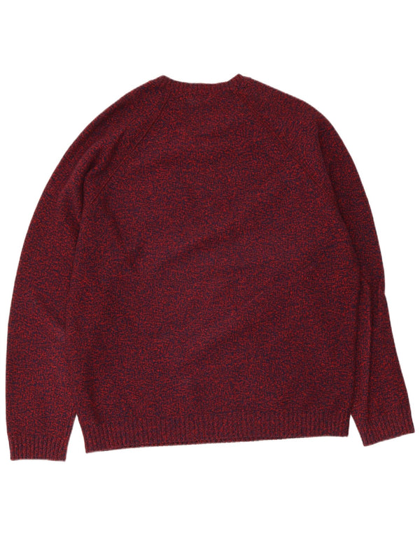 Pulover pentru bărbați Liu Jo cu gât roșu, XL, Lână virgină cu pete burgundy