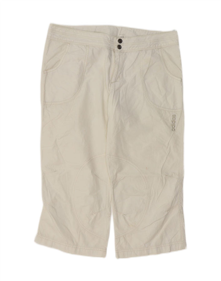 ADIDAS Womens Bermuda Shorts UK 12 Medium W34  White Cotton