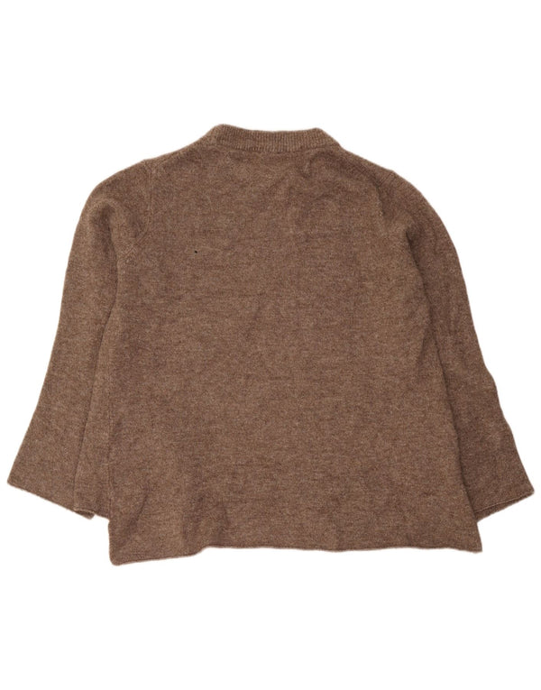 Pulover pentru femei Zara, cu decor relaxat, cu gâtul turn, UK 10, maro, acrilic