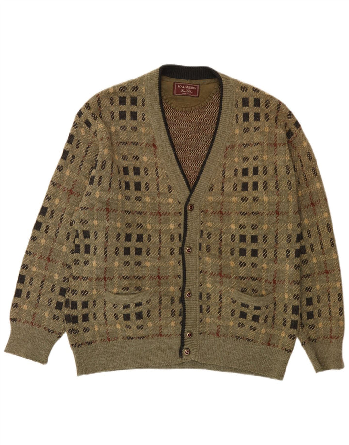 Pulover cardigan pentru bărbați Malagrida mare kaki geometric