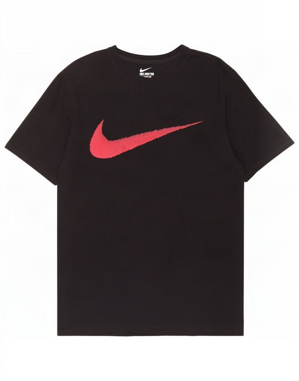 Tricou grafic Nike pentru bărbați, cu croială atletică, mare, negru, bumbac