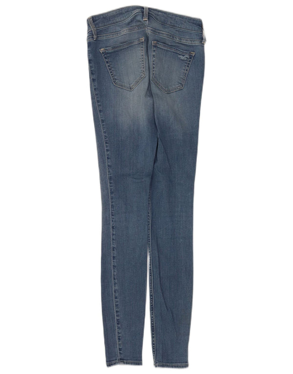 Blugi skinny Hollister pentru femei cu talie joasă US 1 XS W25 L28 albastru bumbac