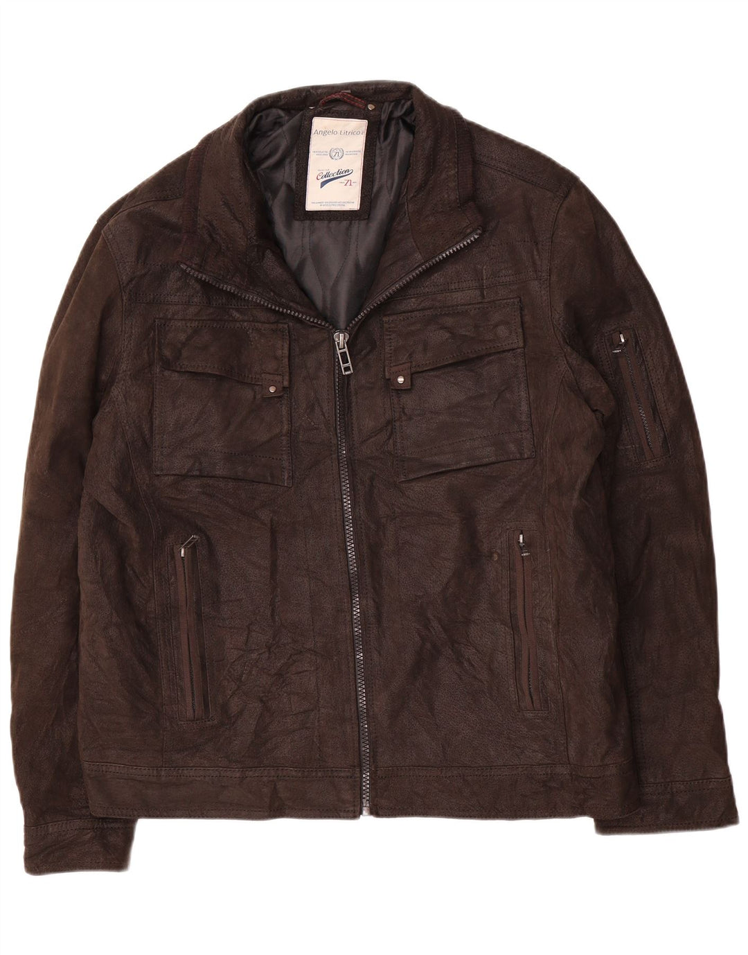 Jachetă de piele pentru bărbați Angelo Litrico UK 42 XL piele maro
